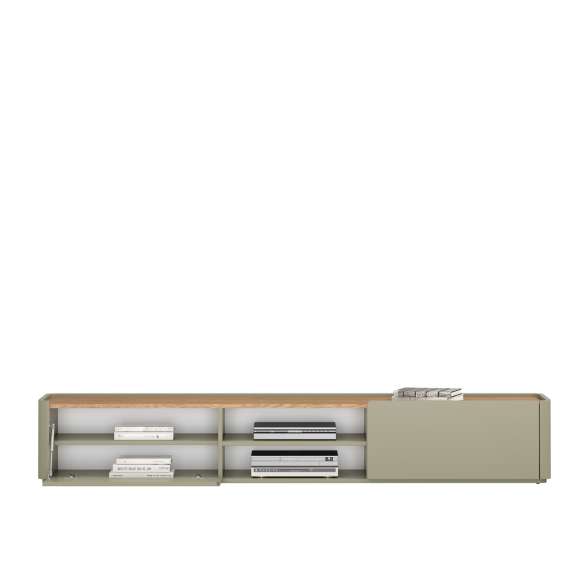 Tv-benk ELIVO - 220x35 cm - 1 dør - 1 skuff- eukalyptus - eik baltic