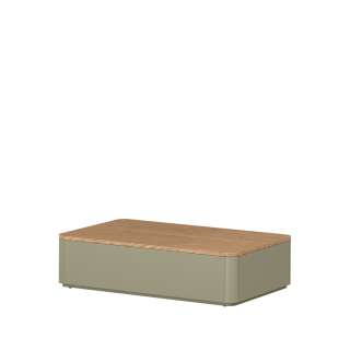 Sofabord ELIVO - 100x60 cm - 2 skuffer - eukalyptus - eik baltic