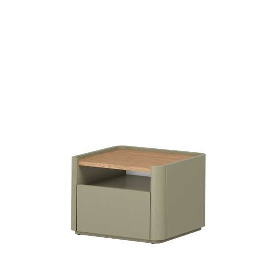 Nattbord ELIVO - 48x35 cm - 1 skuff- eukalyptus - eik baltic