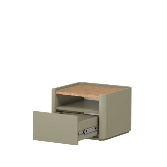 Nattbord ELIVO - 48x35 cm - 1 skuff- eukalyptus - eik baltic