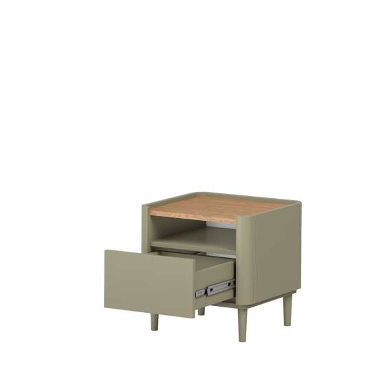 Nattbord ELIVO - 48x48 cm - 1 skuff - eukalyptus - eik baltic