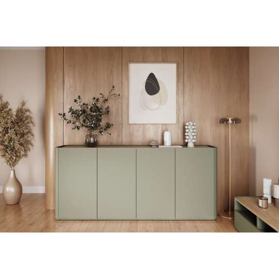 Skjenk ELIVO - 200x90 cm - 4 dører- eukalyptus - eik baltic