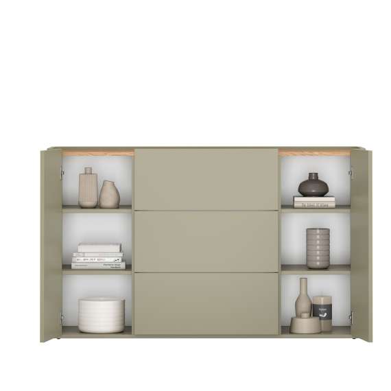 Skjenk ELIVO - 150x90 cm - 2 dører- 3 skuffer - eukalyptus - eik baltic