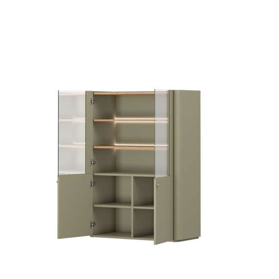 Vitrineskap ELIVO - 100x138 cm - 2 dører- eukalyptus - eik baltic