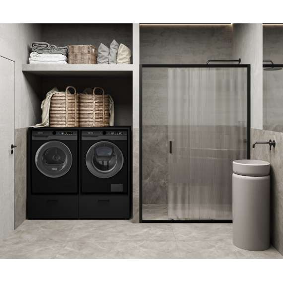 Skap til vaskemaskin og tørketrommel ROSANA 132x117 cm - med skuffer
