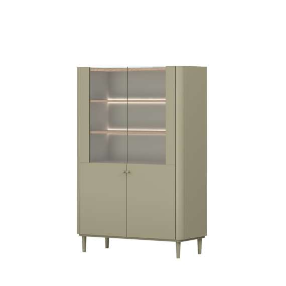 Vitrineskap ELIVO - 100x150 cm - 2 dører- eukalyptus - eik baltic