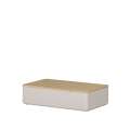 Sofabord ELIVO - 100x25 cm - 2 skuffer - cashmere - oljet eik