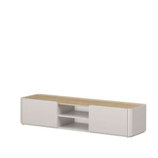 Tv-benk ELIVO - 170x36 cm - 1 skuff - 1 dør -  cashmere - oljet eik
