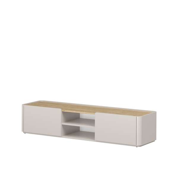 Tv-benk ELIVO - 170x36 cm - 1 skuff - 1 dør -  cashmere - oljet eik