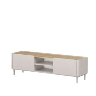 Tv-benk ELIVO - 170x48 cm - 1 skuff - 1 dør -  cashmere - oljet eik