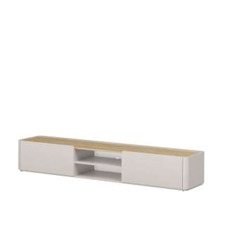 Tv-benk ELIVO - 220x36 cm - 1 skuff - 1 dør -  cashmere - oljet eik