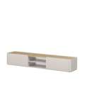 Tv-benk ELIVO - 220x36 cm - 1 skuff - 1 dør -  cashmere - oljet eik