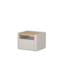 Nattbord ELIVO - 48x35 cm - 1 skuff- cashmere - oljet eik
