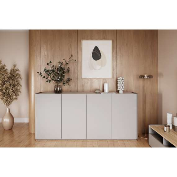 Skjenk ELIVO - 200x90 cm - 4 dør -  cashmere - oljet eik