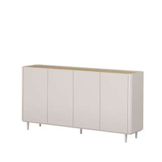 Skjenk ELIVO - 200x102 cm - 4 dør -  cashmere - oljet eik - tre bein