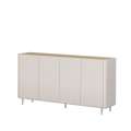 Skjenk ELIVO - 200x102 cm - 4 dør -  cashmere - oljet eik - tre bein