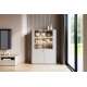 Vitrineskap ELIVO - 100x138 cm - 2 dører- cashmere - baltic eik