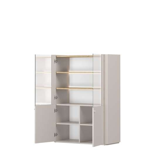 Vitrineskap ELIVO - 100x138 cm - 2 dører- cashmere - baltic eik