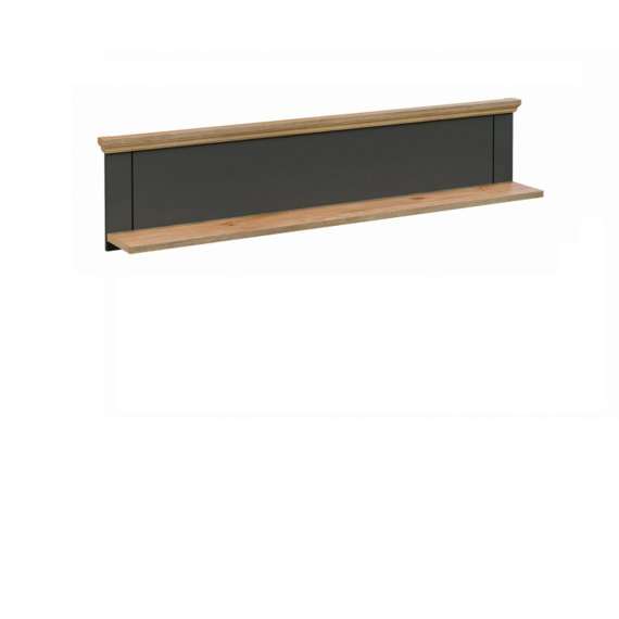 Hylle PONTY 150x33 cm - grå wolfram - eik mauvella