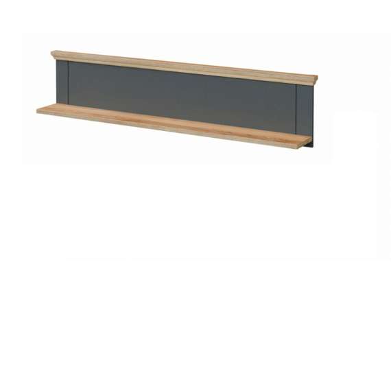 Hylle PONTY 150x33 cm - grå wolfram - eik mauvella