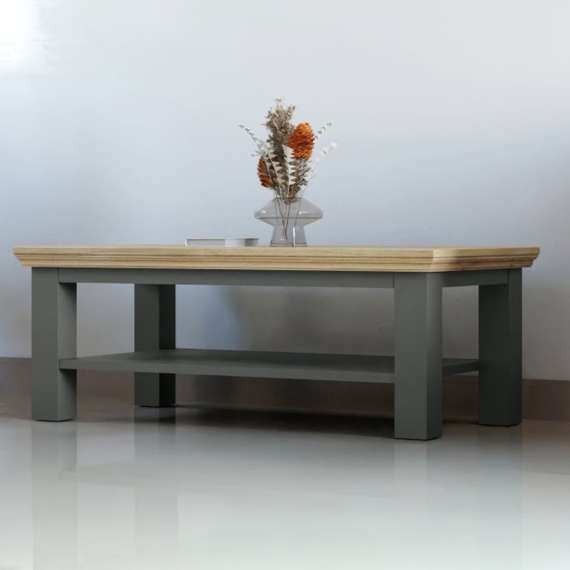 Sofabord PONTY - 116x60 cm - grå wolfram - eik mauvella