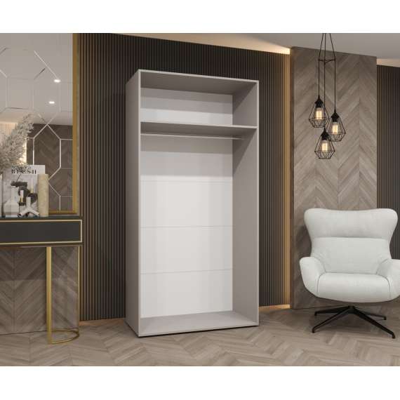 Garderobeskap ALICANTE 3 100x202 cm - svart matt - 2 dører - speil