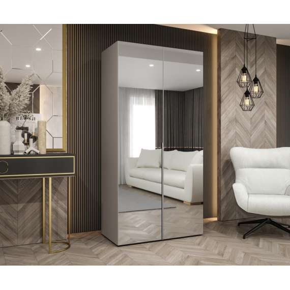 Garderobeskap ALICANTE 3 100x202 cm - cashmere - 2 dører - speil