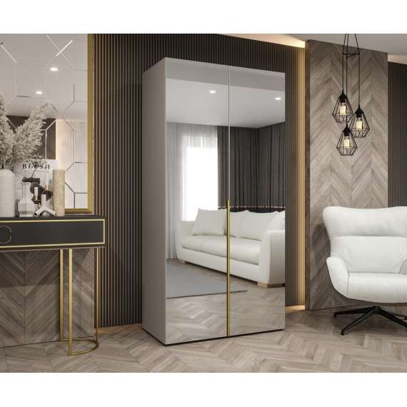 Garderobeskap ALICANTE 3 100x202 cm - cashmere - 2 dører - speil