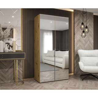 Garderobeskap ALICANTE 3 100x202 cm - eik artisan - 2 dører - speil