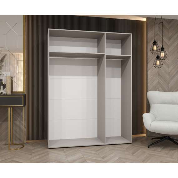 Garderobeskap ALICANTE 3 150x202 cm - cashmere - 3 dører - speil