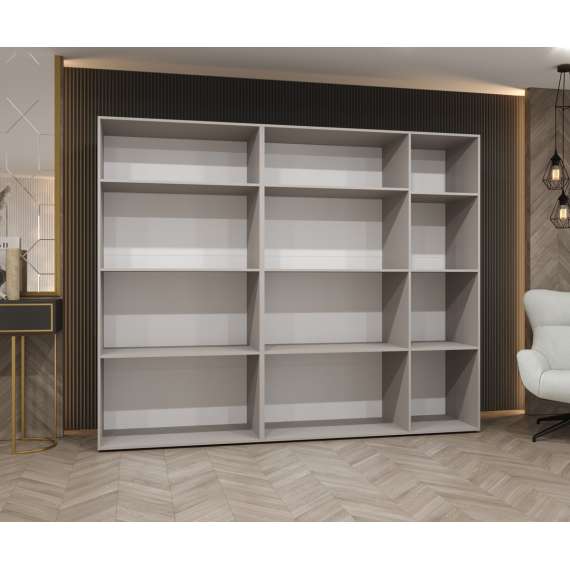 Garderobeskap ALICANTE 3 250x202 cm - svart matt - 5 dører - speil