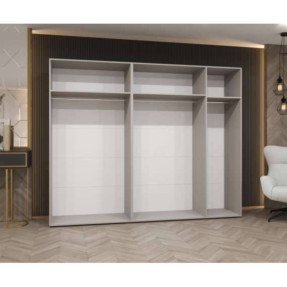 Garderobeskap ALICANTE 3 250x202 cm - svart matt - 5 dører - speil