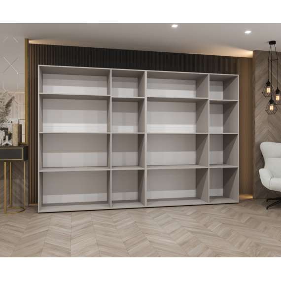 Garderobeskap ALICANTE 3 300x202 cm - hvit matt - 6 dører - speil