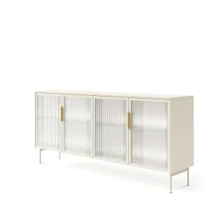 Skjenk Lumi 181x83 cm - cashmere - 4 dører - med belysning