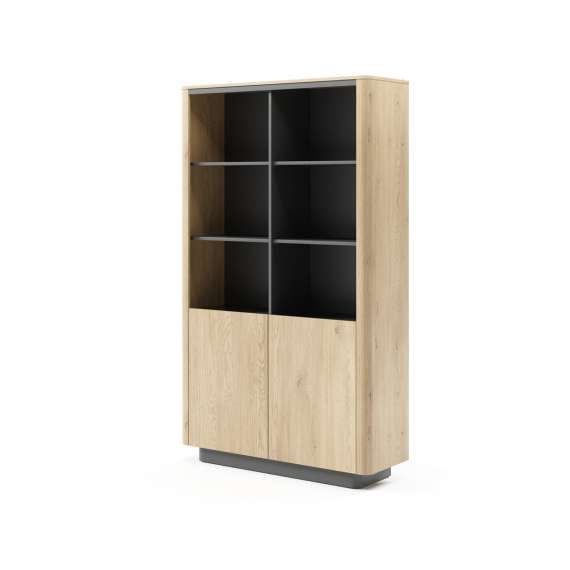 Reol Torro 113x190 cm - 2 dører - hyller - eik