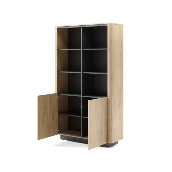 Reol Torro 113x190 cm - 2 dører - hyller - eik