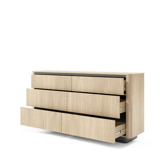 Kommode Torro 163x83 cm - 6 skuffer - eik