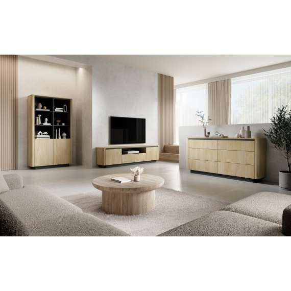 Kommode Torro 163x83 cm - 6 skuffer - eik