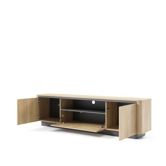 Tv-benk Torro 200x55 cm - 2 dører - 1 skuff - eik