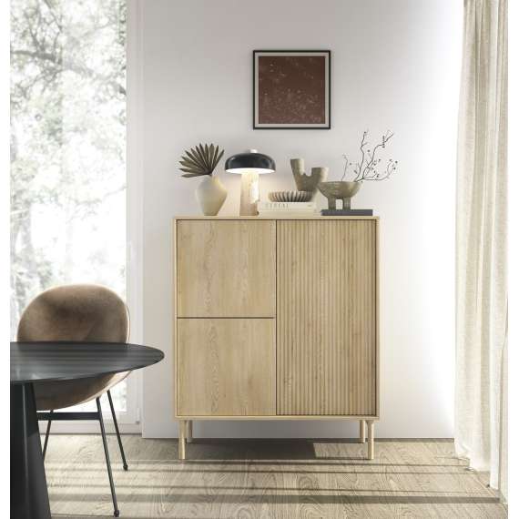 Skap Tavo 103x122 cm - eik - 3 dører - hyller