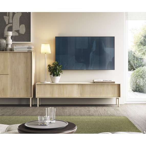 Tv-benk Tavo 187x52 cm - eik - 2 dører