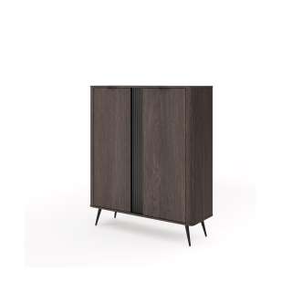Skap Veris 113x134 cm - mørk eik - 2 dører - hyller