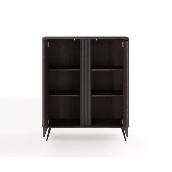 Skap Veris 113x134 cm - mørk eik - 2 dører - hyller