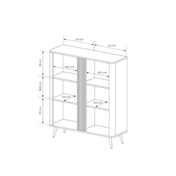 Skap Veris 113x134 cm - mørk eik - 2 dører - hyller