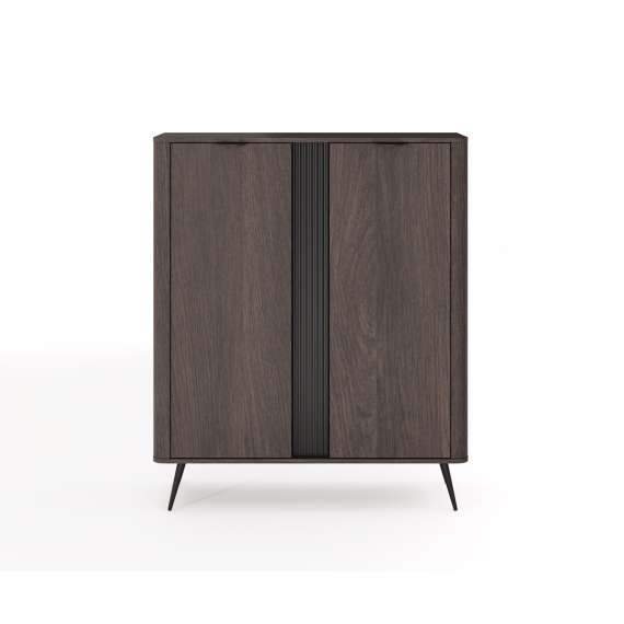 Skap Veris 113x134 cm - mørk eik - 2 dører - hyller