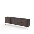 Tv-benk Veris 195x61 cm - mørk eik - 2 dører -  2 skuffer