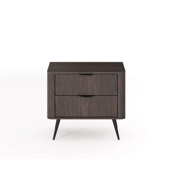 Nattbord Veris 63x55 cm - mørk eik - 2 skuffer