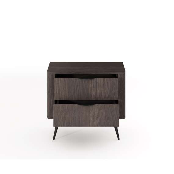 Nattbord Veris 63x55 cm - mørk eik - 2 skuffer