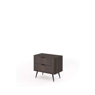 Nattbord Veris 63x55 cm - mørk eik - 2 skuffer