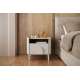 Nattbord AMILIO - 50x48 cm - 1 skuff- cashmere - oljet eik - tre bein